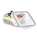 LOCK & LOCK Easy Essentials On The Go Meal Prep Lunch Box, Airtight Containers with Lid, BPA Free, Square (4 Section) -29 oz, Clear