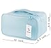 JJ POWER Travel Underwear Organizer Bag, Lightweight Double Layer Large Capacity Cosmetic Bag- Multiple Compartments and Pockets (Blue)