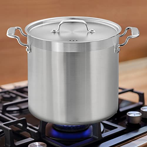 NutriChef Stainless Steel Cookware Stock Pot 24 Quart, Heavy Duty