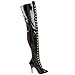 Pleaser Women's Seduce-3024 Thigh-High Boot,Black Stretch Patent,12 M US