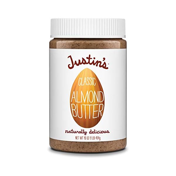 Justin's Classic Almond Butter, Only Two Ingredients, No Stir, Gluten-free, Non-GMO, Keto-friendly, Responsibly Sourced, 16 Ounce Jar, Pack of 1