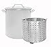 CONCORD Stainless Steel Stock Pot w/Steamer Basket. Cookware great for boiling and steaming (60 Quart)