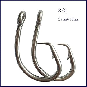 Cch-hooks, 50pieces 8/0 Mustad Thon Cercle Hameçon Thon En Acier Inoxydable Cercle Hameçon Harpon For La Pêche