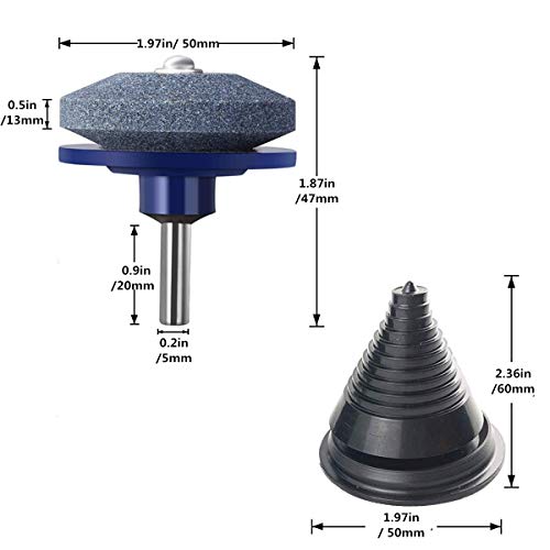 XIAOYU Lawn Mower Blade Sharpener & Blade Balancer for 750-042 Kit,Mower Blade Sharpener, Grinder Wheel Stone for Any Hand Drill Power Drill,for Courtyard Garden and Outdoor - 6 Pack