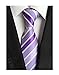 MENDENG Men's Classic Necktie Jacquard Woven Ties for Men Formal Business Wedding Party Groomsmen Tie Striped Purple