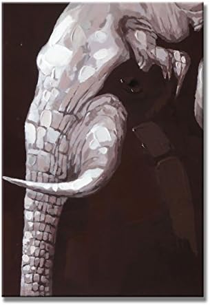 Sunflower Art the Elephant Animal Paintings 100% Handpainted Canvas Oil Paintings Wood Stretched Home Decor Ready To Hang 24x36" (60x90cm)