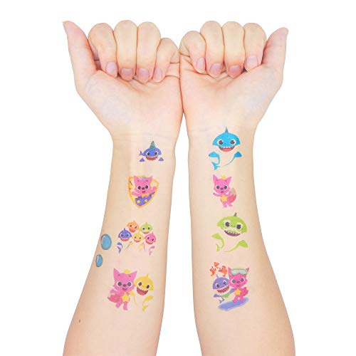 214 Pcs Large Baby Shark Temporary Tattoos for Kids (8 Sheets) Baby Shark Party Favors Children Birthday Ocean Sea Party Supplies Decorations | 54 Patterns - Thumbnail 5