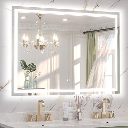 Keonjinn LED Bathroom Mirror 3 Color Dimmable 50x36