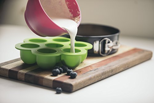 ROYAL GUARD Super Quality Silicone Egg Bites Mold with Non-Stick Cheesecake Pan Accessory W/Lid (Green)
