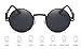 GAMT John Lennon Glasses Quavo Steampunk Round Sunglasses Circle Metal Frame Eyewear for Men and Women (Black Frame Grey Lens)