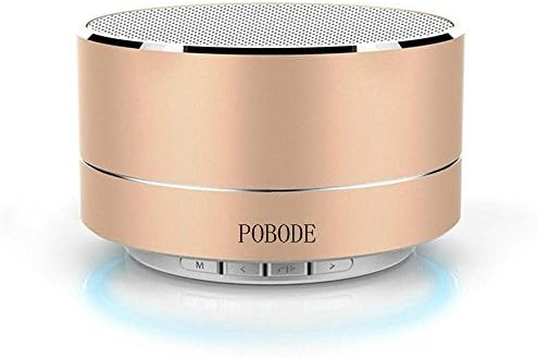 Pobode Wireless Stereo Portable Bluetooth Speakers with Handsfree- Super Mini Metal Wireless Speaker System For iPhone, Car, TV, Outdoors Function, USB and TF Card Port, Durable &amp; Compact(Gold)
