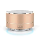 Pobode Wireless Stereo Portable Bluetooth Speakers with Handsfree- Super Mini Metal Wireless Speaker System For iPhone, Car, TV, Outdoors Function, USB and TF Card Port, Durable & Compact(Gold)