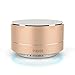 Pobode Wireless Stereo Portable Bluetooth Speakers with Handsfree- Super Mini Metal Wireless Speaker System For iPhone, Car, TV, Outdoors Function, USB and TF Card Port, Durable & Compact(Gold)