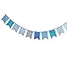 INFEI 3.5M/11.5Ft Floral Vintage Fabric Big Fishtail Flags Bunting Banner Garlands for Wedding, Birthday Party, Outdoor & Home Decoration (Blue)
