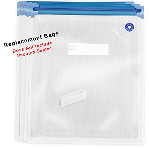 Gourmia GVS9955 - Replacement Bags Set - 15 Reusable Vacuum Bags For Sous Vide Cooking and Food Storage - BPA Free, Heavy Duty, Durable Keeps Fresh 5 Times Longer â€“ 5 Quart 13â€ x 12â€