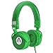 Audiomate A7 Noise-isolating Wired Stereo Extra Bass Foldable Stereo Tangle-Free On-Ear Headphones with Built-in Microphone and Remote | 5′ Cable | 3.5mm Plug | Greenthumb 1