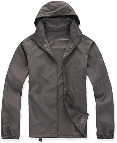 J&amp;D Life Adults Packable Rain Jacket (Small, Gray)
