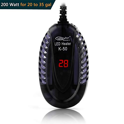 YCTECH Aquarium Heater (200Watt) with Intelligent LED Temperature Display for 20 to 35 Gallon Tank