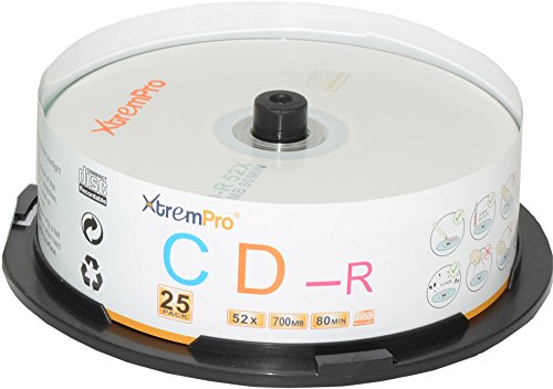 XtremPro CD-R 52X 700MB 80Min CD 25 Pack Blank Discs in Spindle - 11037