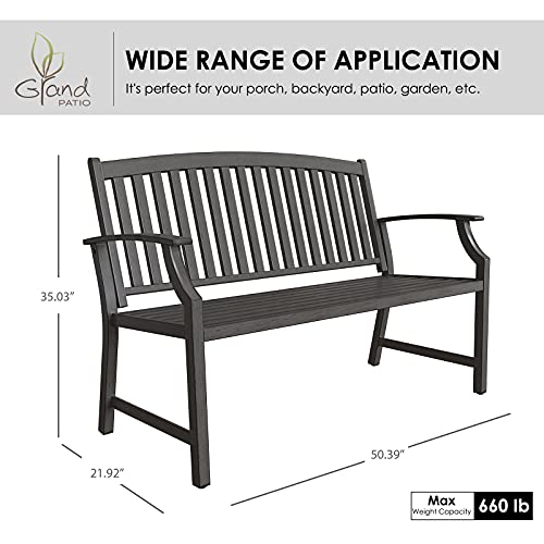 Grand Patio Garden Bench, Outdoor Benches With AntiRust Aluminum Steel
