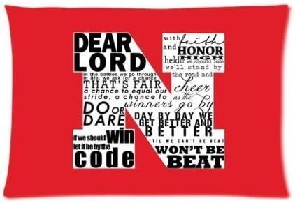 NCAA Nebraska Cornhuskers Custom Rectangle Pillowcase Covers Standard Size 20*30 inches One Side With Word Huskers And Signs Red Pillow Case