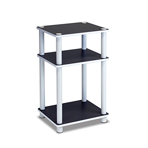 Furinno 11087 Just 3-Tier No Tools Dual Color Reversible End Table, White/Espresso