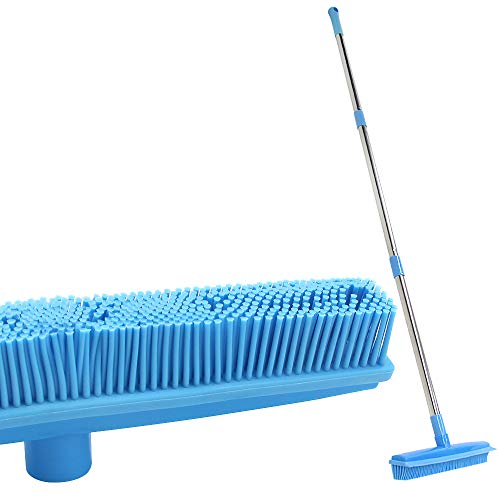 LandHope Carpet Rake Long Handle Pet Dog Hair Rubber Broom