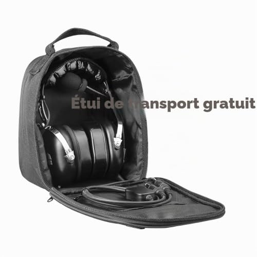PNR Aviation Pilot Headphones with Comfortable Ear Pads Passive Noise Reduction with Carrying Case