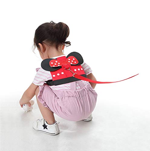 Idefair Kids Leash and Wrist Link Set, Toddler Anti Lost Safety Harness Cute Child Walking Leash for Boys, Girls to Disneyland, Mall or Zoo (Red) - Thumbnail 3