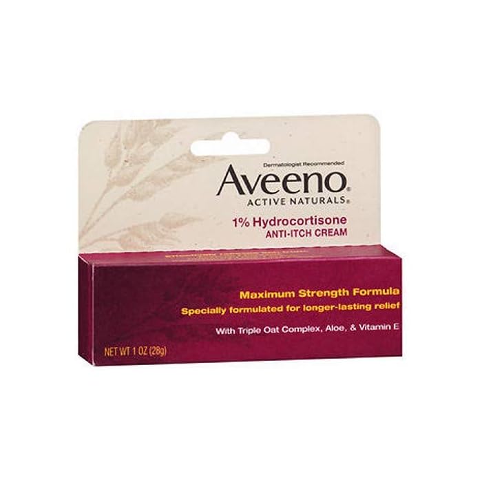 Aveeno 1% Hydrocortisone Anti-Itch Cream, 1 Oz ( Pack of 3 )