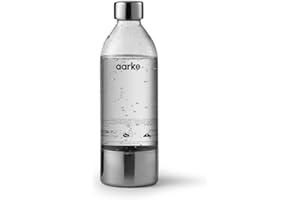 aarke Extra PET Stainless Steel Reusable Bottle for Carbonator l, ll, and 3, BPA-Free and Non-Toxic, 1L