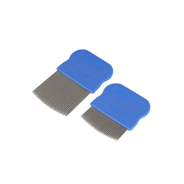 Ezy Dose Kids Lice and Eggs Comb | Hair Care for Baby, Toddler, Adult | Stainless Steel Pin Teeth | Pack of 2 (Short…