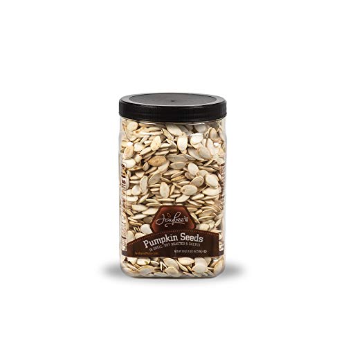 Jaybee's Nuts Pumpkin Seeds In Shell (19 oz) Dry Roasted Salted - Great for Daily Snack Plenty to Share Reusable Jar Kosher Certified