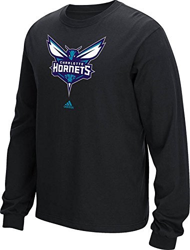 NBA Charlotte Hornets Men's Full Primary Logo Long Sleeve Tee, Medium, Black