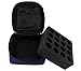 16-Bottle Essential Oil Carrying Case with Foam Insert | Holds 5ML, 10ML, 15ML and Roll-Ons Bottles | Zippers, Inside Pocket and Portable Handle Bag for Travel and Home Essential Oil Bottles (Purple)