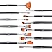 Paint Brush Set, 12Pcs Professional Paint Brushes for Acrylic Painting, Water Color Paintbrushes for Kids, Easter Egg Painting Brush, Halloween Face Paint Brush, Fan Round Pointed Tip Brush - Black