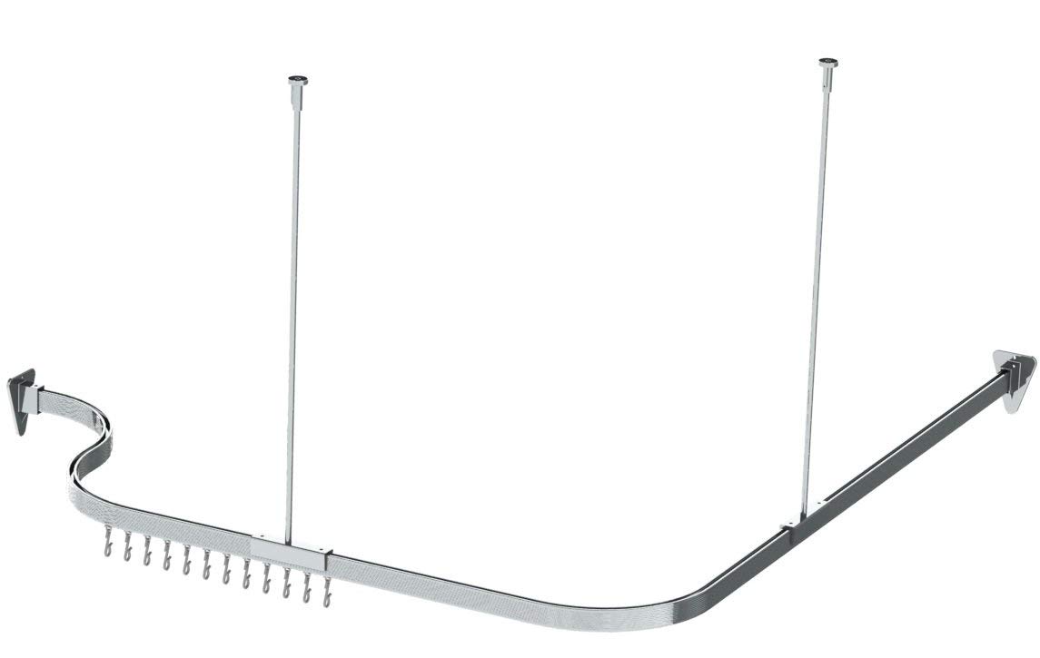 Bendable Shower Curtain Rod, Chrome Finish Amazon.co.uk Kitchen & Home