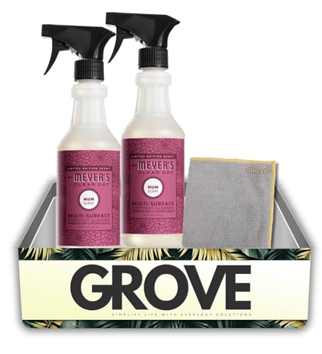 2x Clean Day Mum Scent Organic Multi-Surface Cleaner Liquid 16 oz Bundle with M…