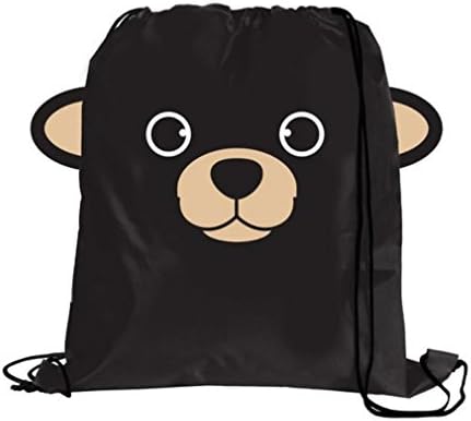 Children's Animal Sport Pack Sportspack Backpack Tote Bag w/ 3-Dimensional Features (Black Bear)