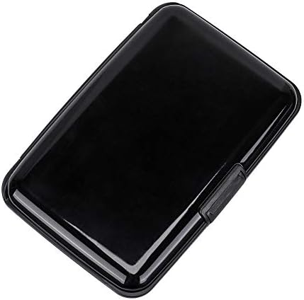 Mini RFID Aluminum Wallet Credit Cards Holder Business Card Case Metal ID Case for Men Women (Black)