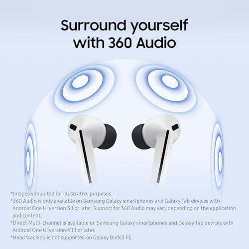 Samsung Galaxy Buds3 FE, Black (2025, CAD Version & Warranty) - Bluetooth Earbuds with AI Real-Time Live Translate, Auto Pairing & Switching, Sweat and Water Resistance, Find My Earbuds Mode