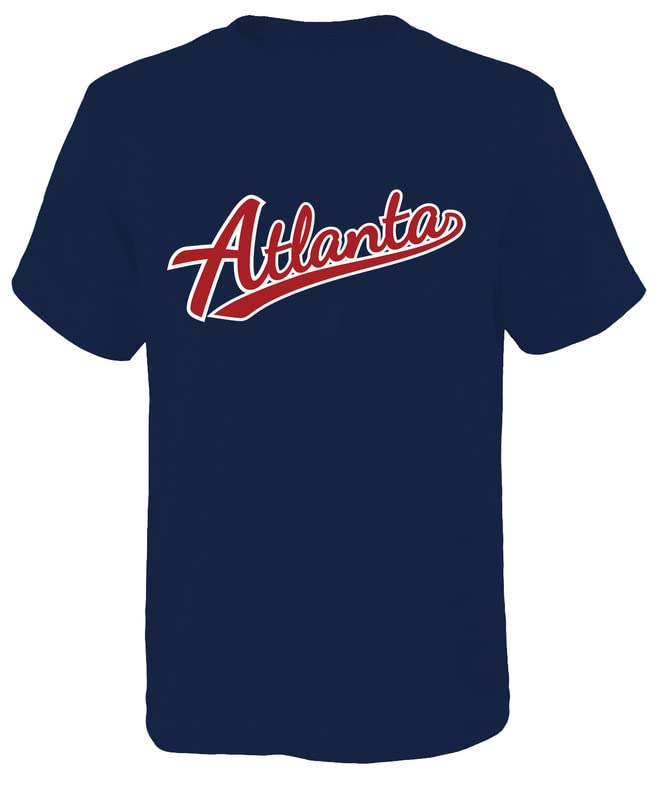Mens Atlanta Classic Baseball Crew Neck Tee T-Shirt