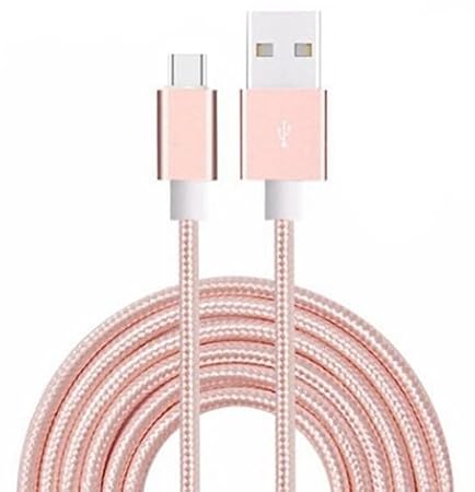 I-Sonite (Rose Gold Premium-Qualität [2 Meter] USB-Micro-USB-Kabel Nylon Geflochtene Schnell Aufladen und Datenübertragung Ka