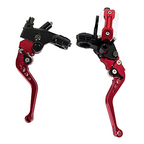 22mm Motorcycle Brake Pump Handles Hydraulic Cylinder Master Reservoir Lever Kit For Honda For Yamaha Scooter Sport Bike (Red) - Thumbnail 7