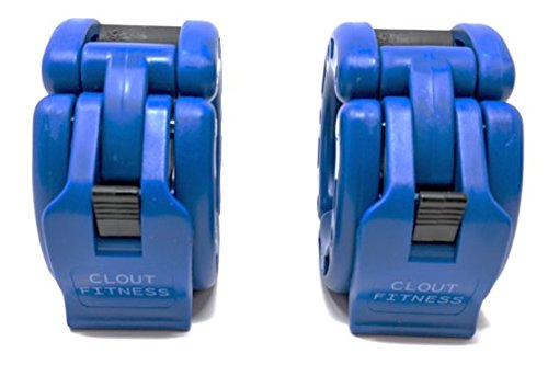 PRO Premiere Quick Release Pair of Locking 2" Olympic Size Barbell Clamp Collar by Clout Fitness (Blue 2-Pack) - Thumbnail 2