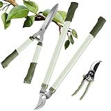 LUCKUP 3 Piece Professional Garden Tool Set Includes 25"-Lopper, 21"-Hedge Shears and 8"-Pruner Shears for The Garden