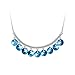 PLATO H Ocean Blue Drops Pendant Necklace with Swarovski Crystals Valentine's Day Gift for Her, 18