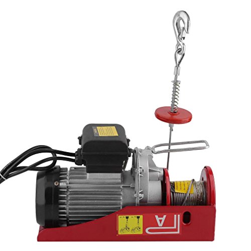 Homgrace 880lbs Mini Electric Wire Cable Hoist Crane Overhead Garage Winch with Remote Control Auto Lift (880LB)