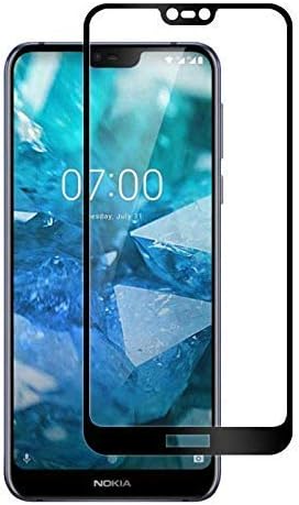 Frazil Full Glue, Full Coverage Edge-to-Edge 5D/6D/11D Tempered Glass Screen Protector for Nokia 7.1 (Black)