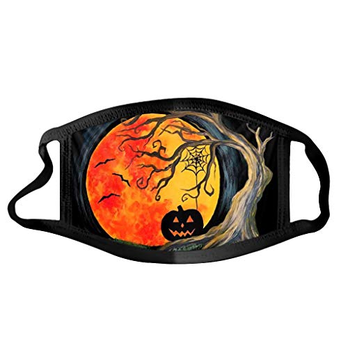 Halloween Print Unisex Face Bandana Dustproof Washable Reusable Stylish Face Bandana for Adult Men and Women 1pc